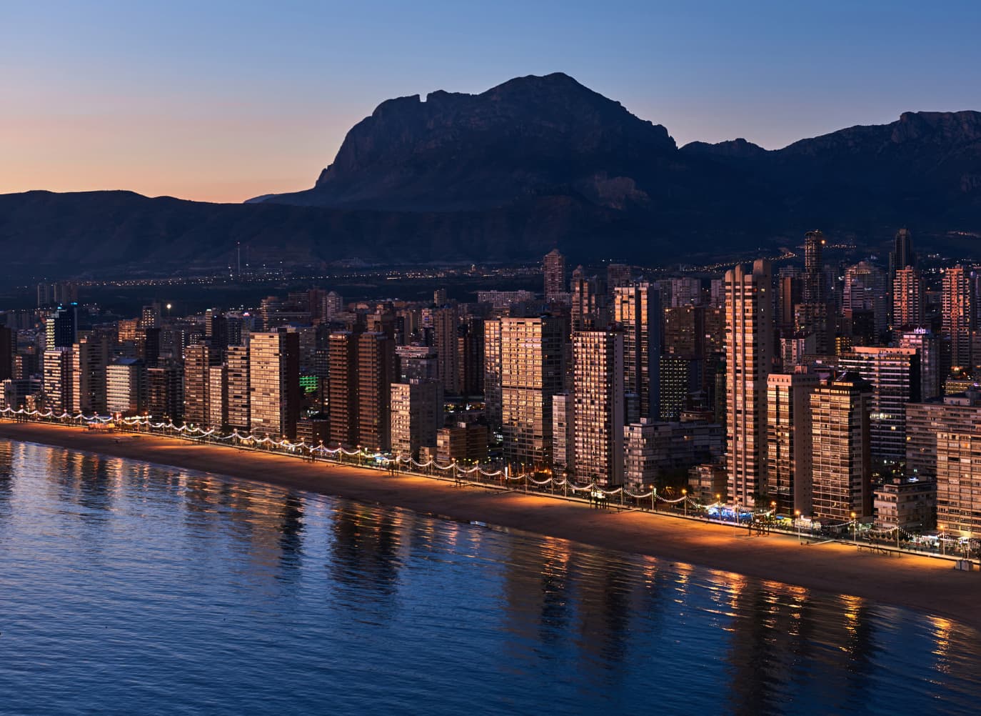 Benidorm, vue de nuit