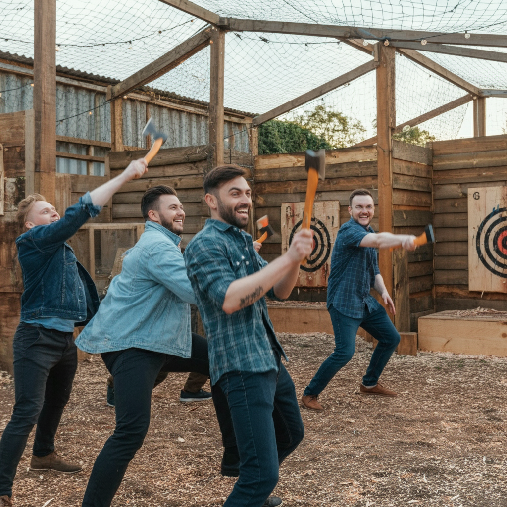 Axe throwing stag do Madrid