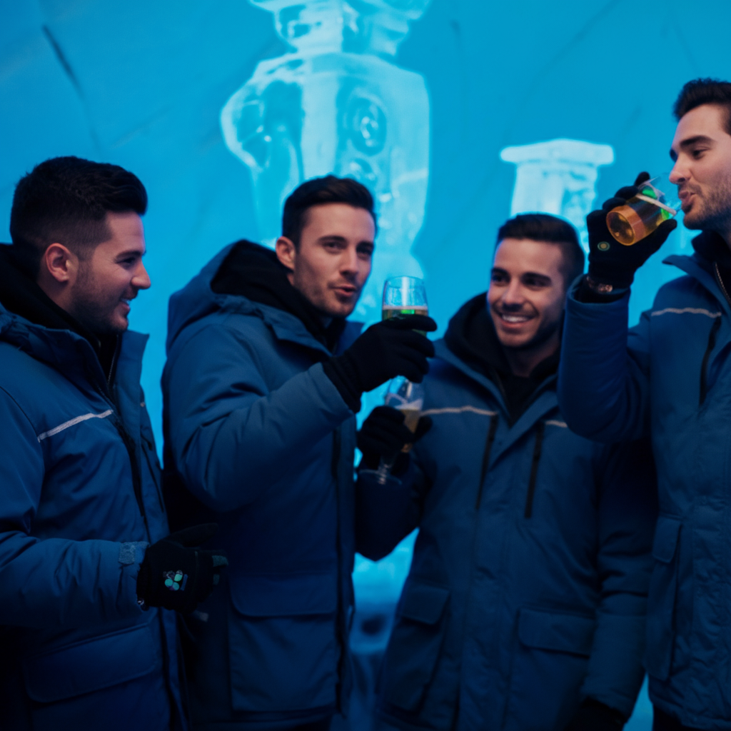 Ice bar night in Barcelona