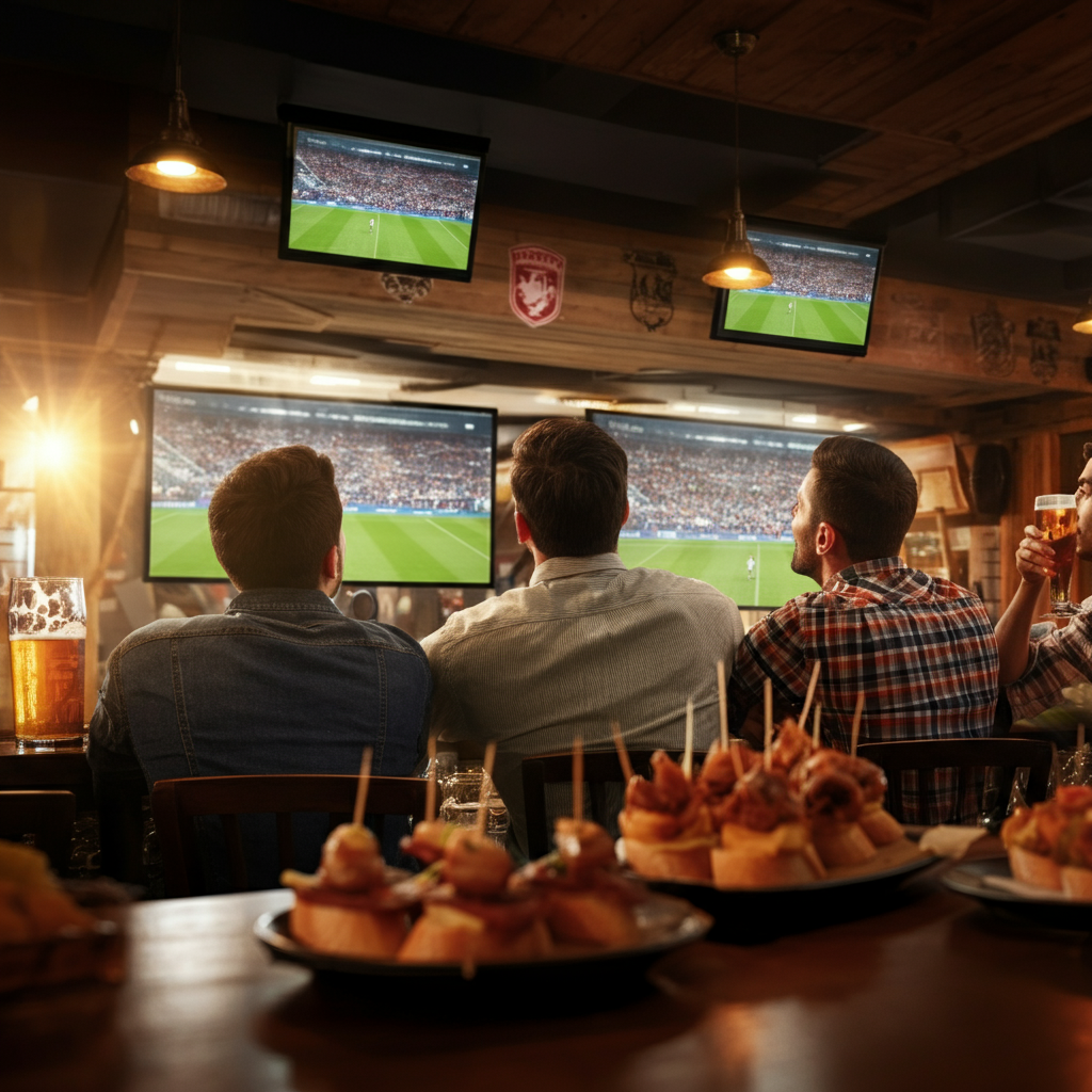 Sports bar night in Madrid